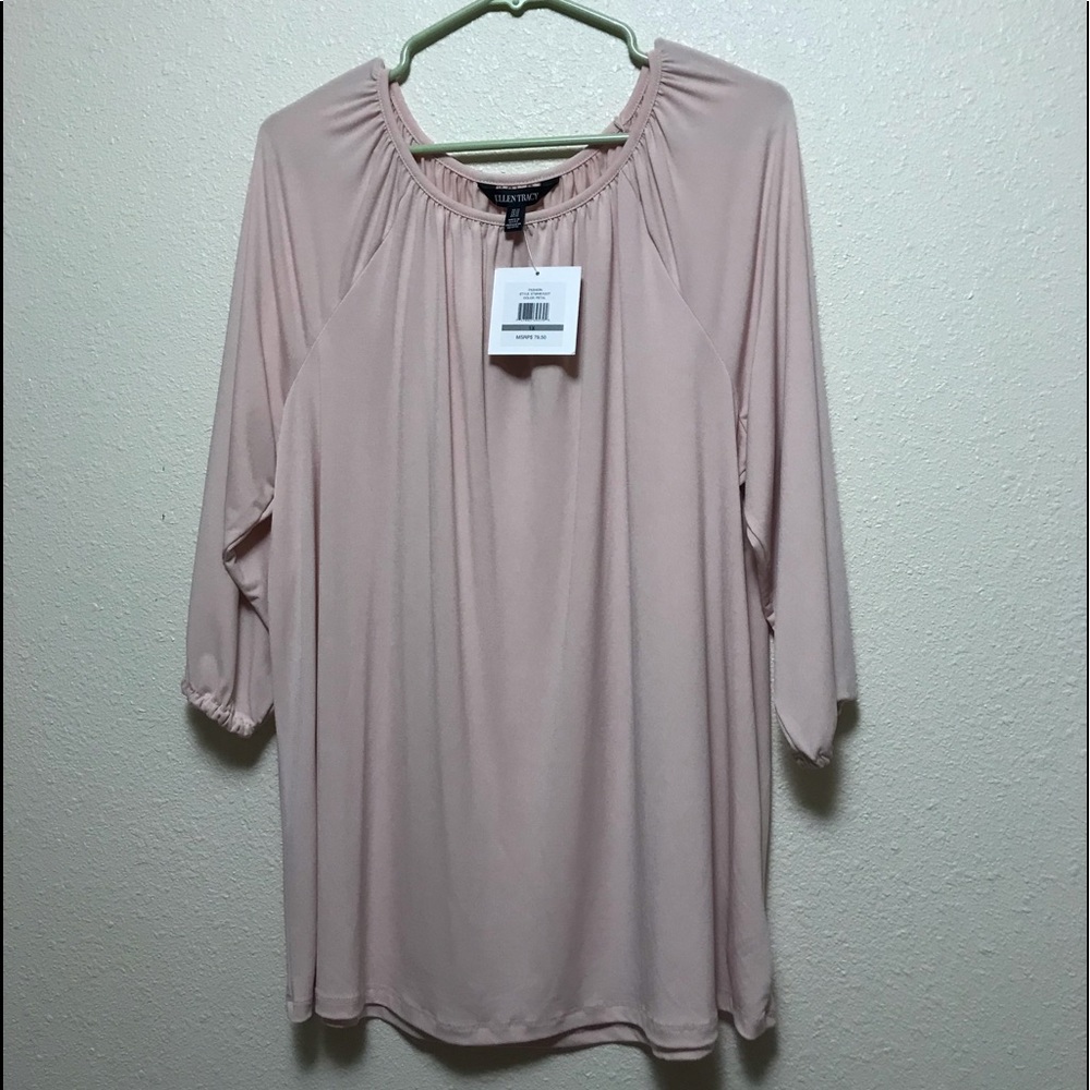 Ellen Tracy 3/4 Long Sleeve Top Blush Color